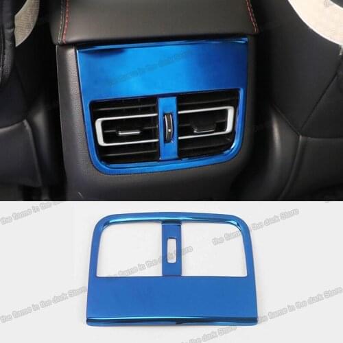 Car Rear Armrest Vent Frame Trims Chrome Interior Accessories for Changan Cs75 2018 2019 2020 2021 carbon fiber 2022 auto