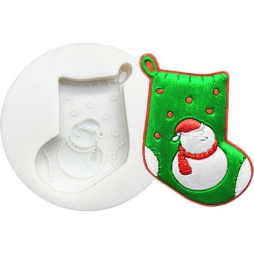 Christmas Stocking Silicone Sugarcraft Mold Resin Tools Cupcake Baking Mould Fondant Cake Decorating Tools