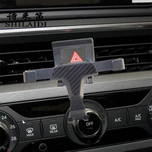 Car Styling Phone Holder For Audi A4 B9 A5 Air Conditioning Vent frame cover Stickers Stand Clip Mount Trim Interior Accessories