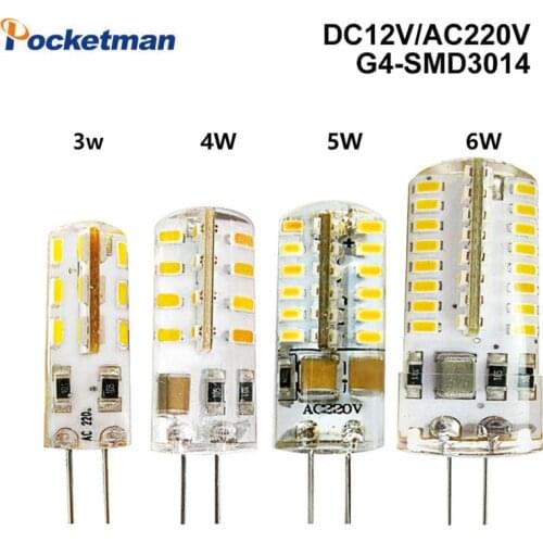 G4 LED Lamp SMD 3014 DC 12 V / AC 220V 110V 1W 3W 5W 6W 7W Replace 30W/60W Halogen Lamp 360 Beam Angle LED Lampada Bulb 1Pcs