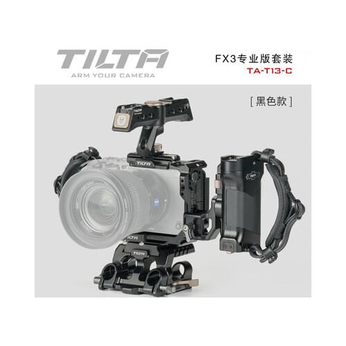 INSTOCK Tilta Tactical Gray Full Camera Cage for Sony FX3 Basic Lightweight Pro Kit with Top Handle Base Plate TA-T13-FCC