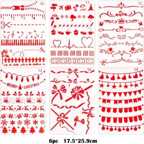 Stencils Bullet Journal Love Heart Dividing Line Painting Stencil DIY Scrapbooking Album Decorative Accessories Drawing Template