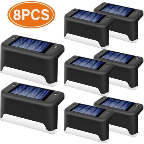 8Pack Solar Lights Solar Step Lights Outdoor Waterproof Led Solar Stair Fence Lamp decoration for Patio Stairs Garden Yard