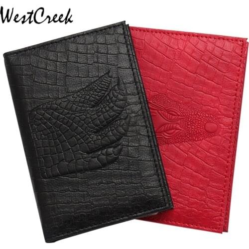 WESTCREEK Brand Men PU Leather Minimalism Alligator Motor Vehicle Driving License Passport Holder Passport Cover