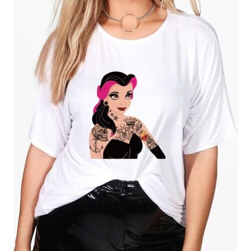 Royal Family Princess Jasmine Woman T-shirt Fine Print Spain Ropa Aesthetic Top White Round Neck Tee Women Summer Streetwear