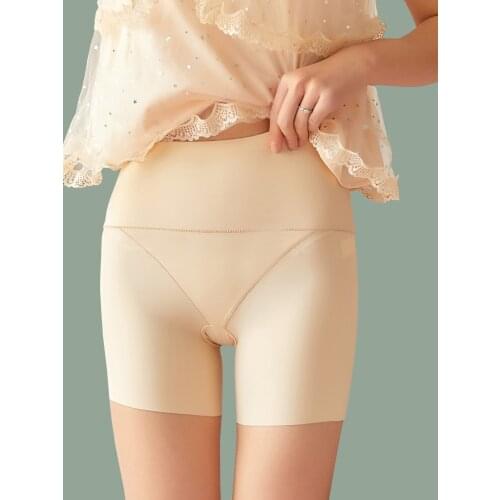 High Waist Women Safety Shorts Pants Seamless Nylon Panties Seamless Anti Emptied Boyshorts Pants Solid Girls Ice Silk Underwear