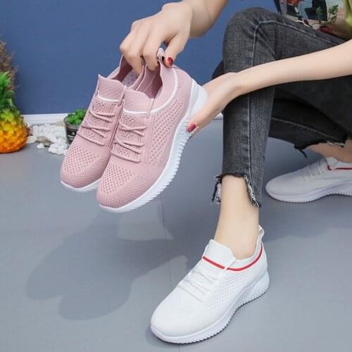 Womens shoes Korean running shoes fashion casual comfortable breathable female flying woven sports shoes 2021 new summer