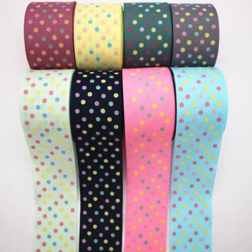 1-1/2 38mm colorful dot ribbon 10 yards DIY handmade materials gift package hair bow decoration Grosgrain tape