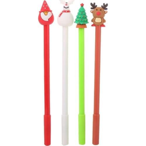 100 Pcs Creative Stationery Santa Neutral Pen Lovely Christmas Gift Student Water Cartoon Pen Kawaii School Supply