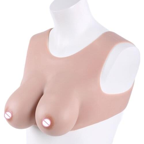 1650g C-Cup Hollow Back Fake Boobs Silicone Breast Forms Tits Enhancer Fake Boobs Large Boob for Crossdresser Drag Queen Shemale