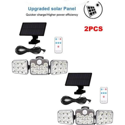 2pcs 138 led seperable remote Solar Light PIR Motion Sensor solar Wall Lamp Outdoor Waterproof security lighting Garden Decorati