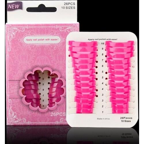 26pcs/set 10 Sizes Spill-proof Finger Cover Environmental PVC Nail Polish Varnish Reusable Holder Nail Art Tool Beauty Supplies