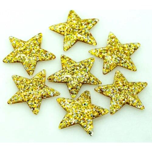 37X39mm 10PCS Resin shiny Star Cabochon|Resin Flat back Embellishments Decoration Bling Stars