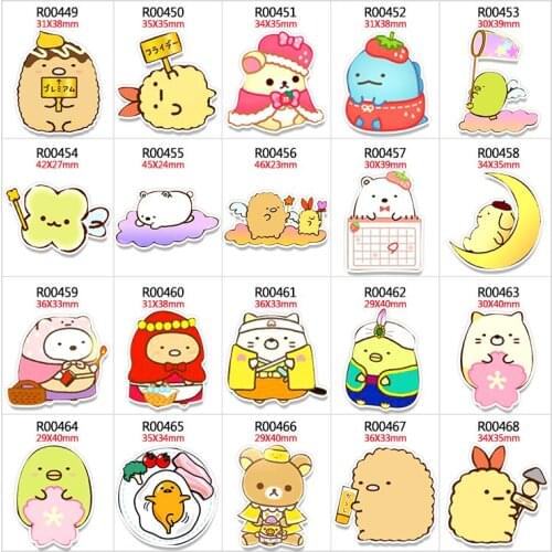 Acrylic Planar Resin Accessories Cute Baby Sumikko Printed 30pcs/lot for DIY Hairbows Decorations Accessories