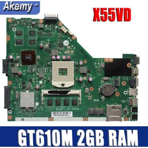 Amazoon X55VD Laptop motherboard For Asus X55VD X55V X55 Test original motherboard REV2.1/REV2.2 GT610M 2GB RAM