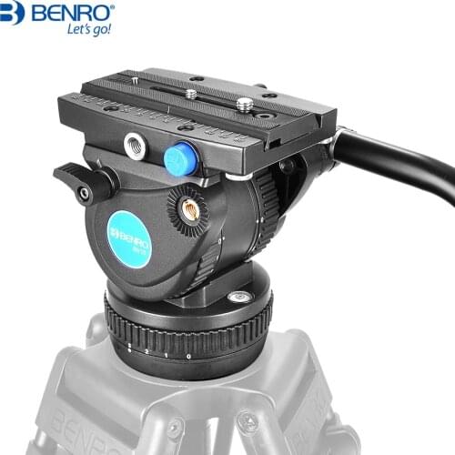 BENRO BV10H Hydraulic Fluid Aluminum Video Head QR13 Quick Release Plate For BV10 Tripod 100mm Bowl Max Loading 10kg