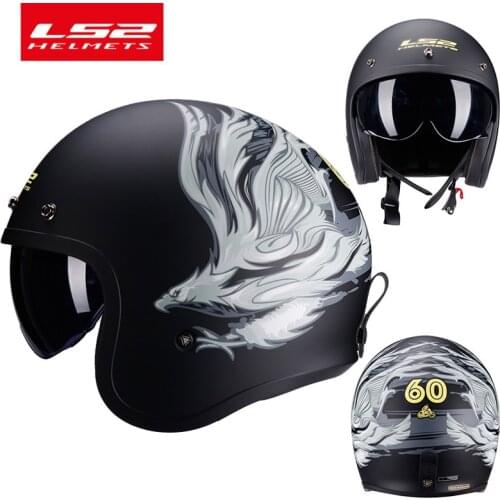 Free Shipping Vintage LS2 OF599 helmet motorcycle open face helmet retro 3/4 half helmet casco casque moto vintage Battery car