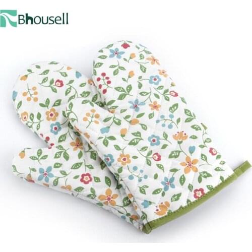Bhousell 1pcs Microwave Oven Mitts Heat Resistant Broken Pattern Grill Cast Iron Skillet Heat Resistant Gloves Kitchen Gardget