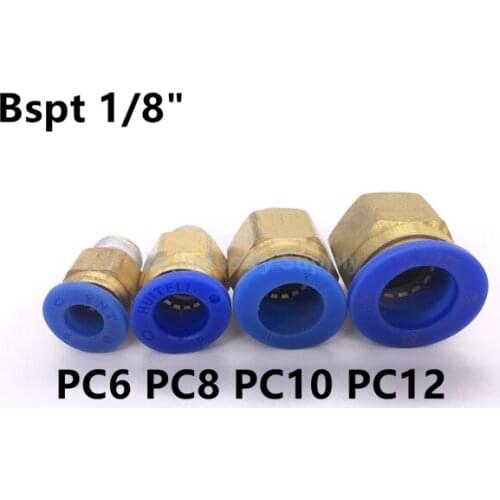 BSPT 1/8" Pneumatic Connectors Pc6 to Pc12 male straight one-touch fittings 10pcs/lot