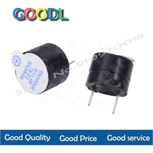 Campainha ativa longa contínua magnética do alarme do tom do sinal sonoro de 5 pces 5v buzzer ativo 12*9.5mm buzzers piezo ativo