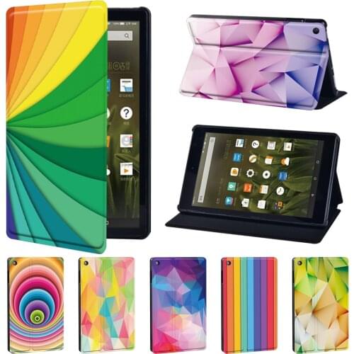 PU Leather Foldable Stand tablet Cover Case for Amazon Fire 7 (5th/7th/9th)/Fire HD 8 (6th/7th/8th)/Fire HD 10 (5/7/9th gen)