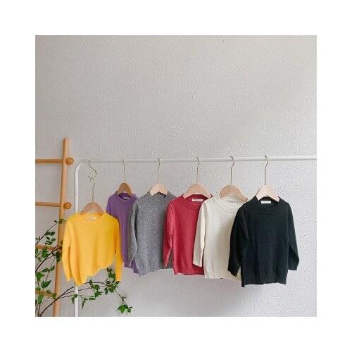 Childrens Sweaters 2020 Autumn Winter New Baby Boys and Girls Solid O-neck Sweaters Kids Knitting Cardigan Toddler Outwear 2-7Y