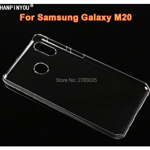 For Samsung Galaxy M20 M205 M205F 6.3" Glossy Snap Phone Case Crystal Invisible Hard PC Cover Clear Protect Back Shell