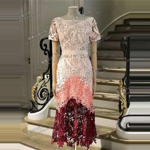 Patads French womens dress m spring summer 20th anniversary special fashion lady fan lace dress Romarin