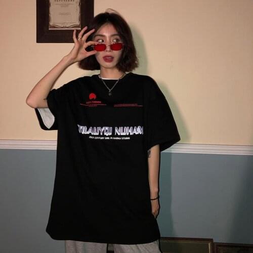 Summer casual oversized Women T-shirts hip hop Streetwear Harajuku short sleeve tshirt vintage dropshipping album Tshirt Tops