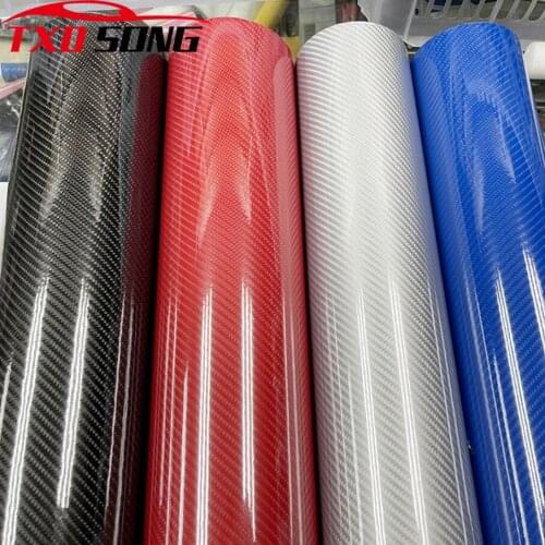 50cmx100/200..500cm Car Styling Glossy Black 5D Carbon Fiber Vinyl film Wrap With Air Free Bubble DIY Car Tuning Part Sticker