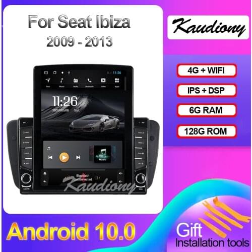 Kaudiony 9.7" Android 10.0 6+128GB For Seat Ibiza 6j MK4 Car Multimedia Player Auto Radio GPS Navigation Stereo DSP 4G 2009-2013