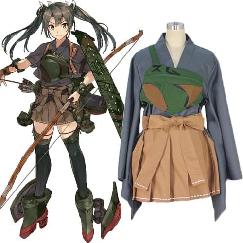 Kantai Collection Kancolle Shoukaku Class Standard Carrier Zuikaku Kai Dress Outfit Anime Cosplay Costume H028