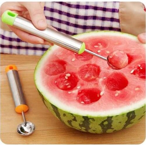 Kitchen Gadget Creative Ice Cream Dig Ball Scoop Spoon Kids Spoon DIY Assorted Cold Dishes Tool Watermelon Melon Fruit Spoon