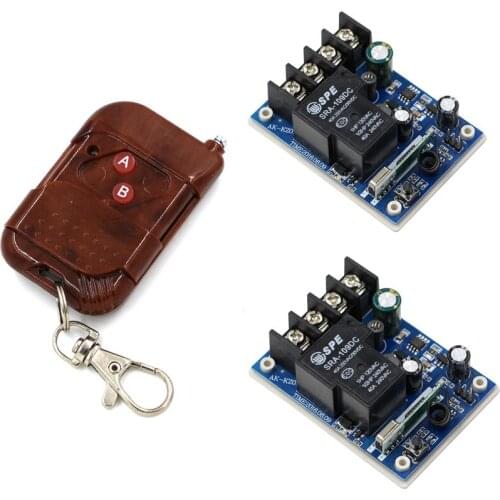 Best Price DC12V-48V Wireless Remote Control Switch2* Receivers Board & Remote Controller 30A Relay Switch With Plastic Case