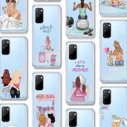 Girl Fashion Case For Samsung Galaxy A51 S21 A52 A50 S20 A72 S10 A71 A70 A12 A21S A32 S9 S8 S10e FE Note 10 20 Ultra Plus TPU