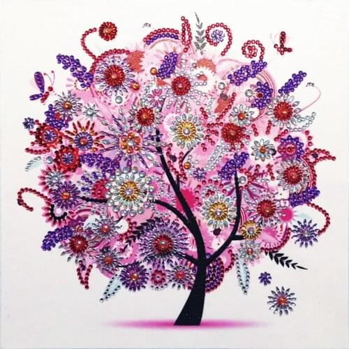 5D DIY Diamond Embroidery Kit Cartoon Four Seasons Flower Tree Special Diamond Painting Landscape Painting Home Decoration