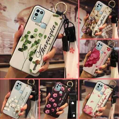 Original Wrist Strap Phone Case For infinix Hot 10 Play Back Cover Anti-dust Soft Fashion Design