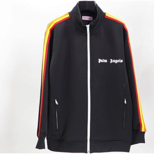 Palm Angels Rainbow Stripe Men Women Lovers Style Fashion Cotton Long Sleeve Boyfriend Gift Sport Jacket Outerwear Sportswear