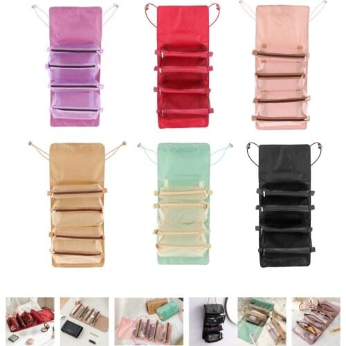 Portable Travel Makeup Bag Foldable Make Up Hanging Organizer Container Large-capacity Cosmetic Bag for Women Multipurpose