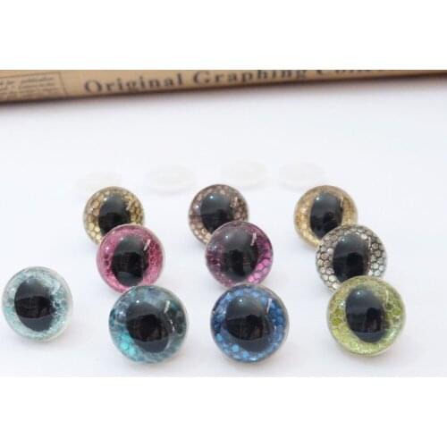 20pcs/lot--13mm-14mm-15mm-18mm clear cat eyes plastic toy safety eyes &glitter Nonwovens & hard washer --color&size option-sp