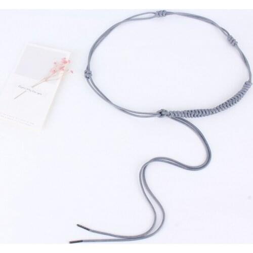 Black Dress Rope Belt For Women Woven Braided Thin Simple Waistband Strap Accessories Extended Tassel Waist Chain Female