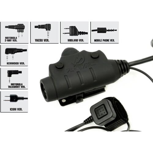 TACTICAL U94 PTT NEW VERSION HEADSET headphone CABLE & PTT FOR MIDLAND Mo to rola Kenwood ICOM