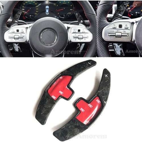 For Mercedes Benz A Class A180 A180d A200 A250 W177 Sedan V177 MB 2019 2020 Paddle Shift Steering Wheel Extension Carbon Fiber