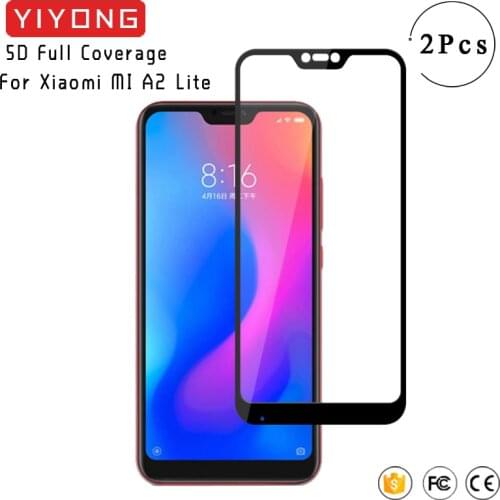 YIYONG 9D Full Cover Glass For Xiaomi Mi A2 Lite Tempered Glass Xiomi A2 A3 Lite Screen Protector For Xiaomi Mi A3 Lite Glass