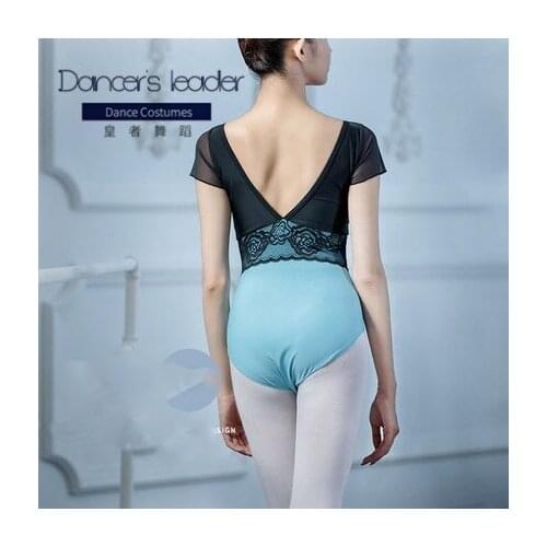Ballet Dance Leotards For Women Lace Stitching Gymnastics Leotard Adult Aerial Yoga Clothing Sexy V-neck Swimwear