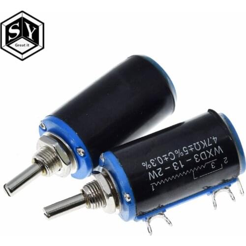 1PCS Great IT WXD3-13-2W 100 200 220 470 680 R Ohm 1K 2.2K 3.3K 4.7K 5.6K 6.8K 10K 22K 33K 47K 100K Ohm Wirewound Potentiometer