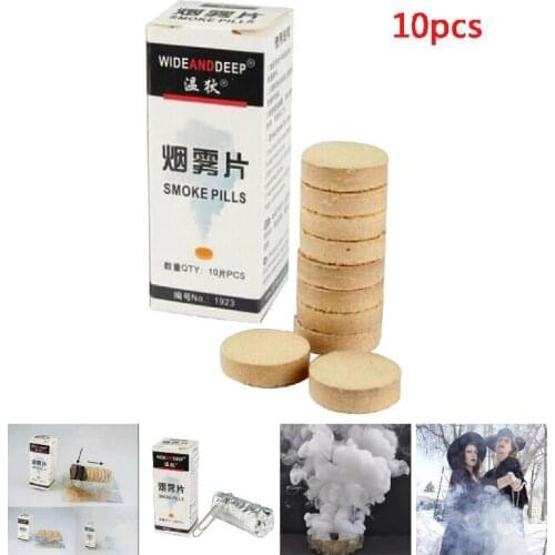 10/20pcs Funny White Smoke Magic Tricks Props Fire Tips Pyrotechnics Smoke Cake Fog Magician New Professional Background Decor