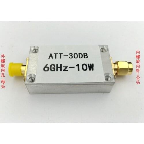10W 30DB Fixed Attenuator RF Attenuator for Digital Power Meter Spectrum Analyzer Tester Meter Tools