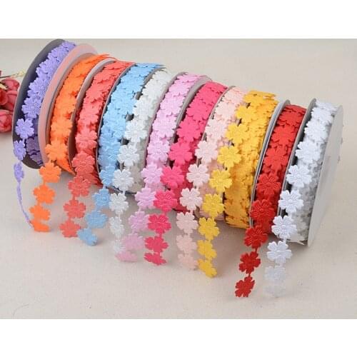10 yards 20mm Ribbon Wedding Party Decoration Ribbon Flower Cane Embossing Belt Tape Gift Small petals DIY Christmas Ribbon