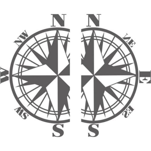 2Pcs self-adhesive PVC Compass Pattern Car Vehicle Decorative Sticker Decal наклейки на авто автомобильные товары Accessories